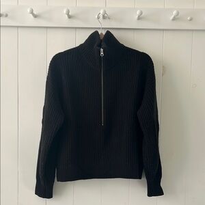 Black Half-Zip Wool Sweater